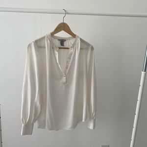 Cream silky j crew blouse